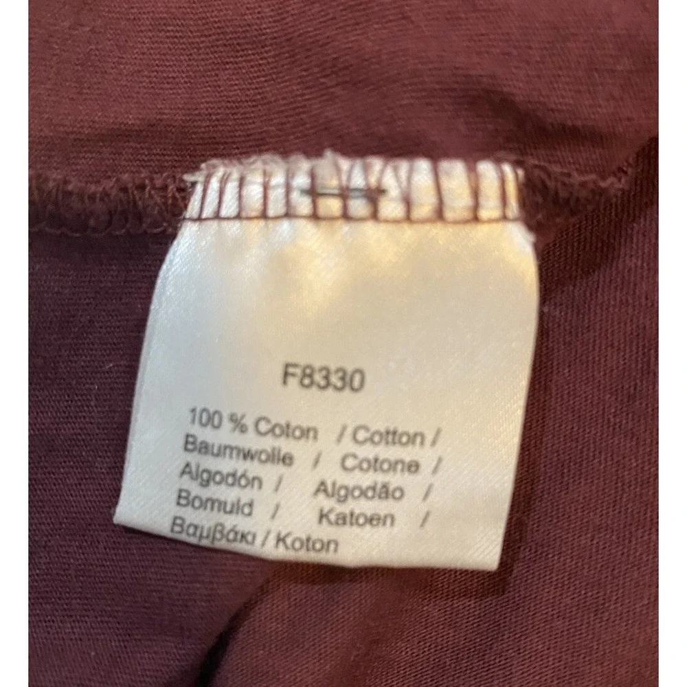 Lacoste Pima Cotton 4 Button Crew Neck Long Sleeve Tshirt Men‎ 7 Burgundy